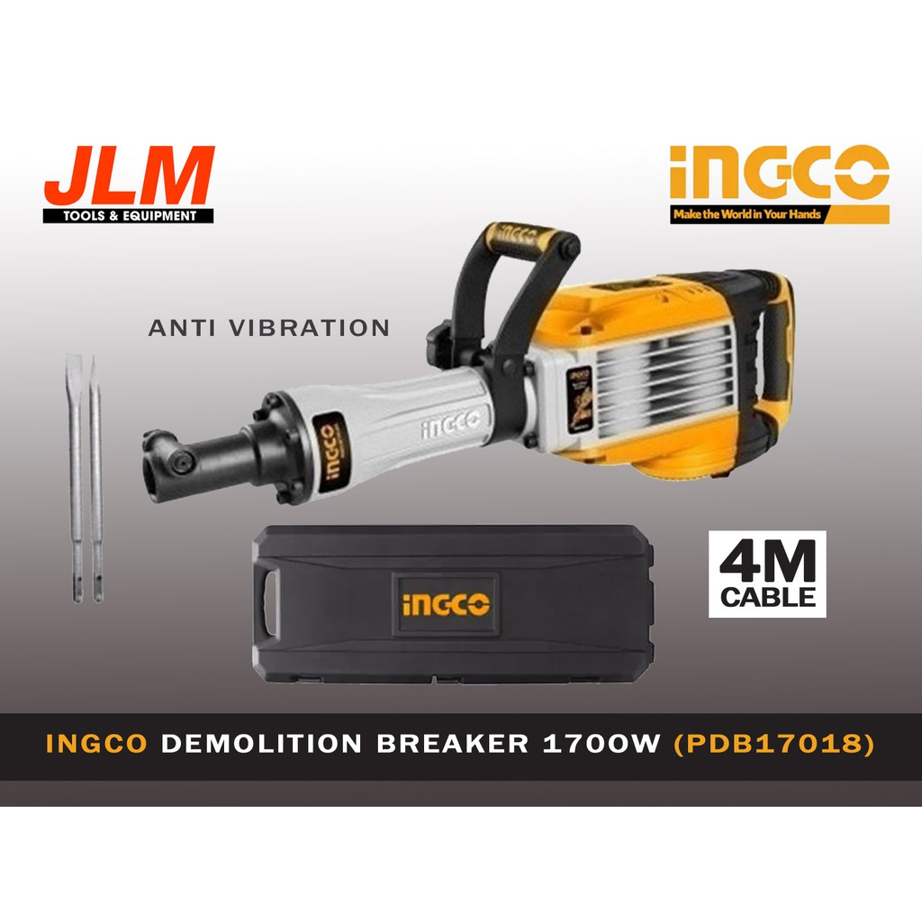INGCO Demolition Breaker/ Jack Hammer 1700W (PDB17018) Anti Vibration