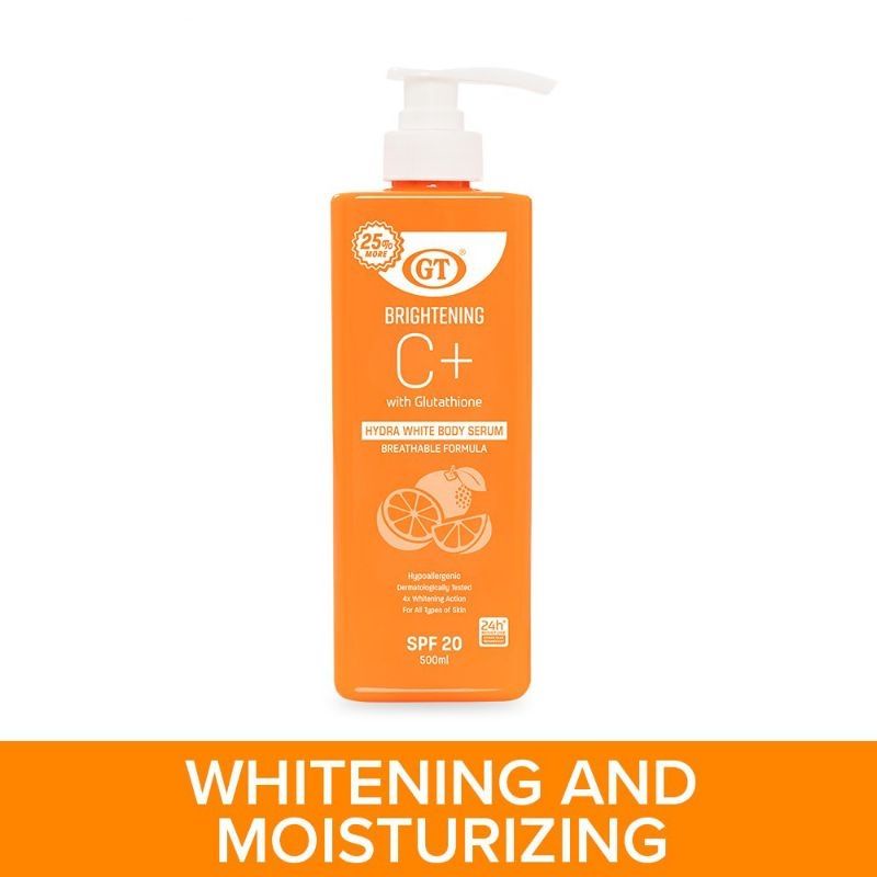 gt brightening c with glutathione lotion C+ W/GLUTATHIONE HYDRA /BODY SERUM SPF 20 500ML Best Liposomal Glutathione for