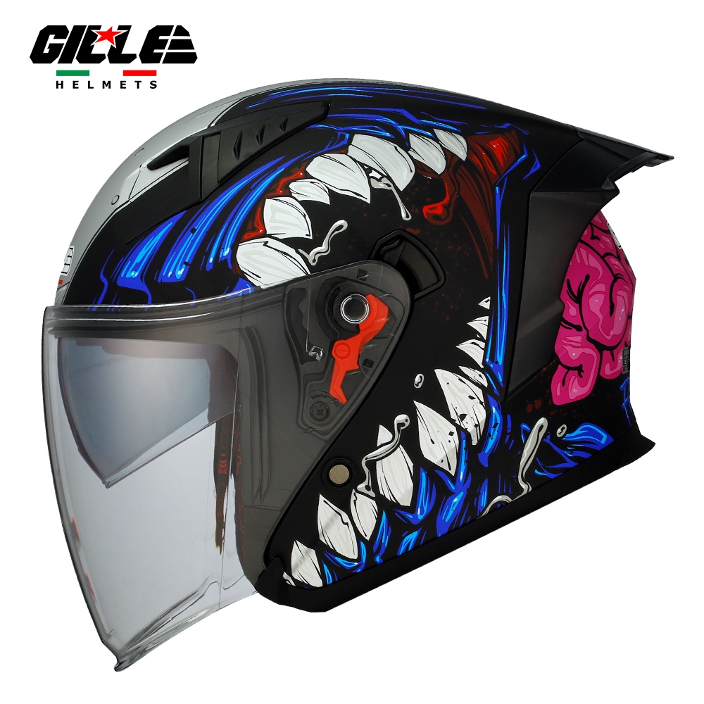 Gille Helmet 172 GVRV1 Freaker Motorcycle Helmets Half Face Dual Visor