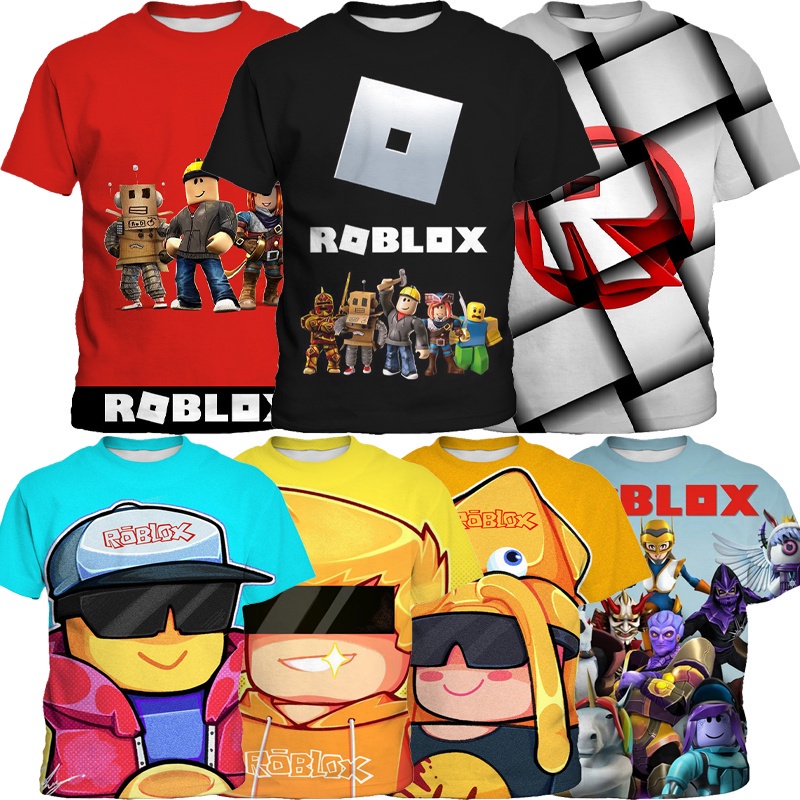 Roblox Short Sleeve T-shirt Boys Kids Summer Tee Crew Neck Tops Clothes