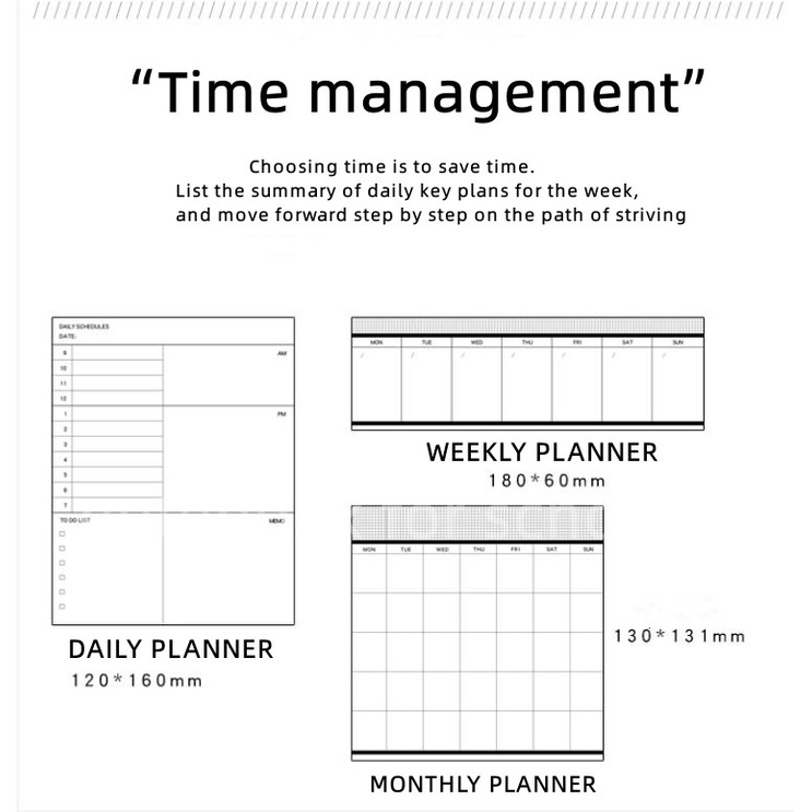 Daily/Weekly/Monthly Plan 50 Sheets To-do List Tear-off memo pad ...
