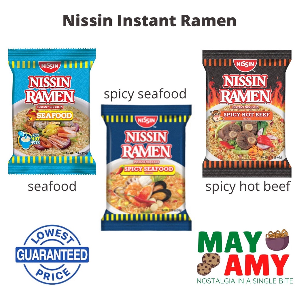Nissin Ramen Instant Noodles 35g (Seafood, Spicy Seafood, Spicy Hot