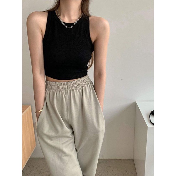 Crop Top Cute Outfits With Gray Sweatpants Summer Crop Top For