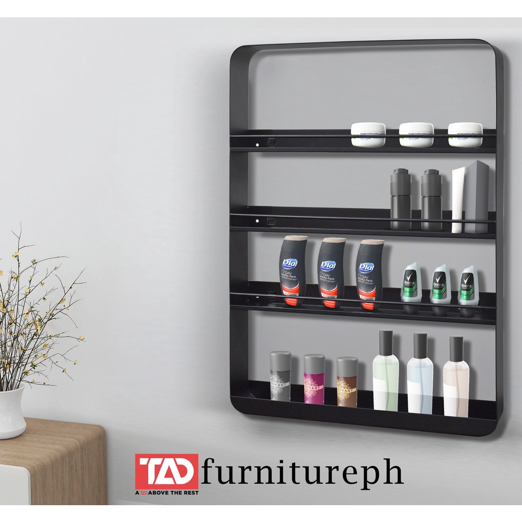 TAD 757WB Metal Wall Rack, Floating Shelves Hanging Shelf Metal Rack Home Decor Wall Storage