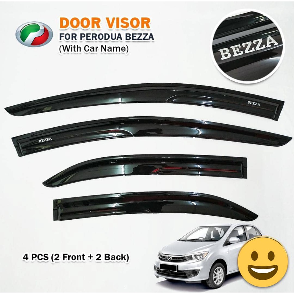 PERODUA BEZZA DOOR VISOR MUGEN (1SET = 4 PCS) | Shopee Philippines