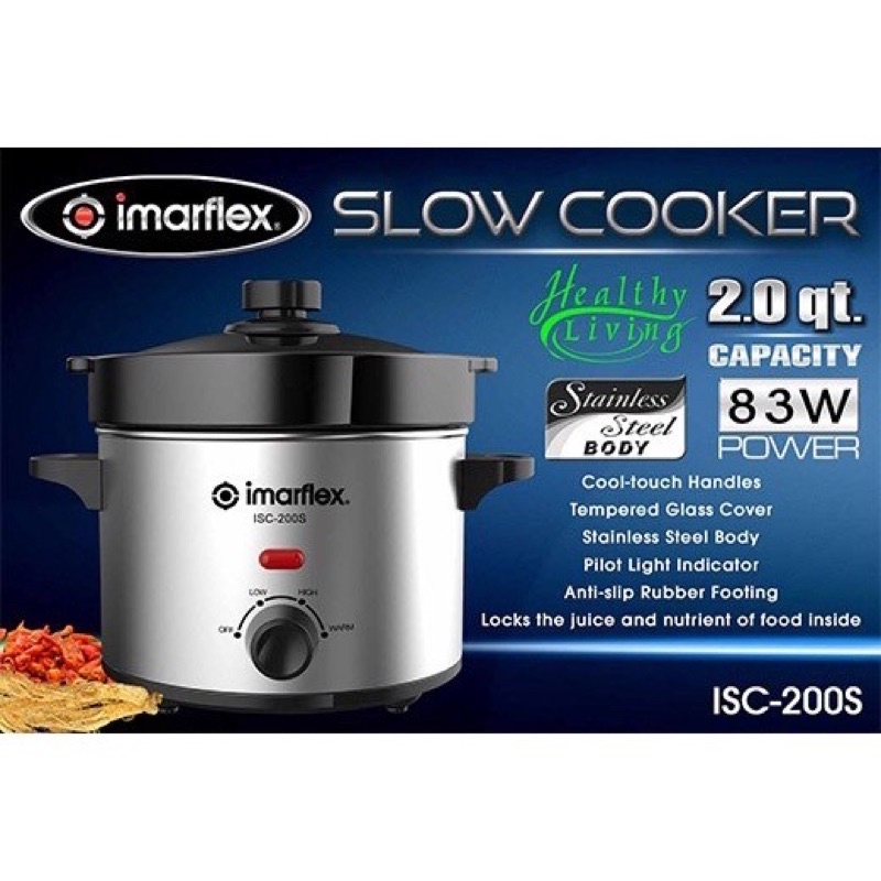 Imarflex Slow Cooker Stainless Steel ISC200S 2 quarts Shopee Philippines
