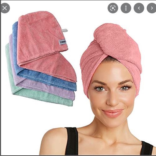 Microfiber Hair Towel Wrap Turban Drying Hair Head Cap Twist Dry Shower