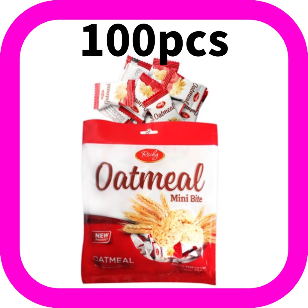 [Oatmeal Mini 250g] Rich Food Diet Snack 100pcs Oatmeal Cookies Oatmeal ...