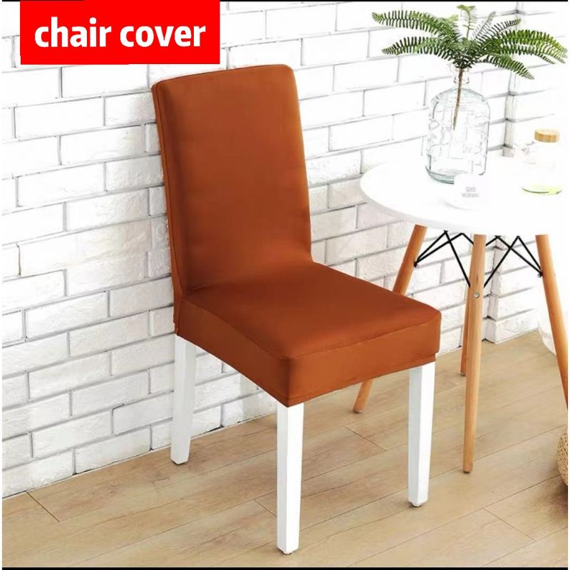 plain chair Cover Stretch Elastic Seat Cover AntiDirty Shopee