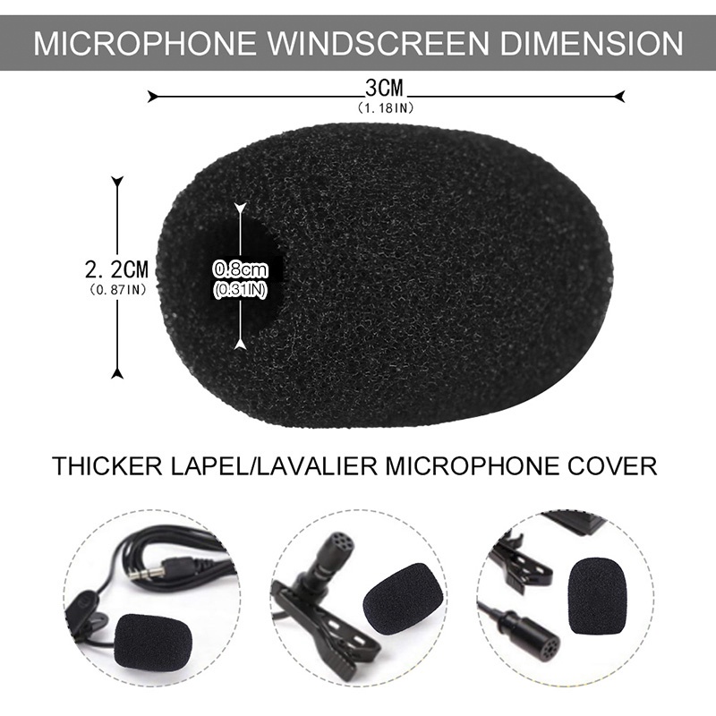 BlueWow Black Mic Protector Replacement Headset Foam Covers Windscreen ...