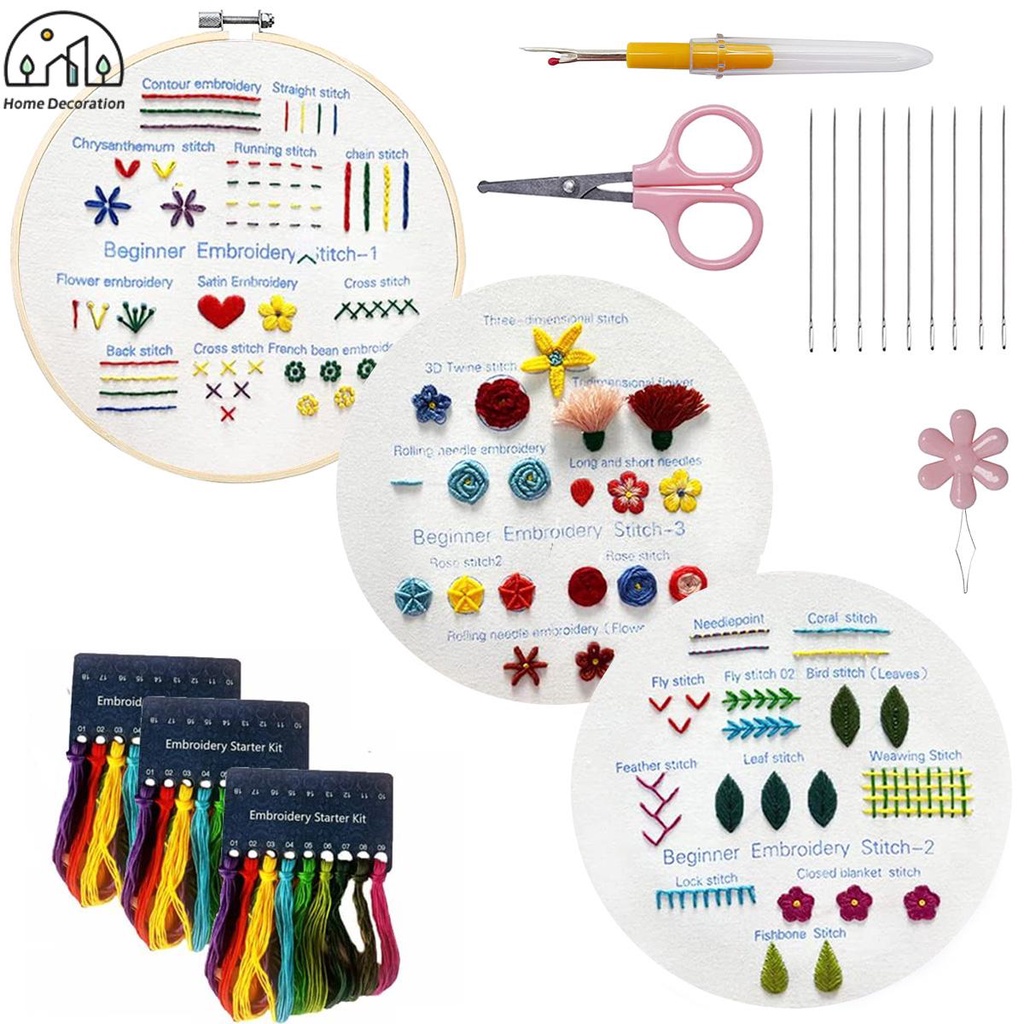 DIY Embroidery Stitch Practice kit Handmade Embroidery Starter Kit Hand