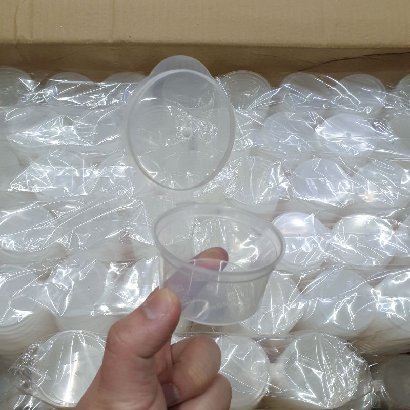 [50pcs] per pack Microwavable Hinged Cup Plastic Cup Mini Microwavable