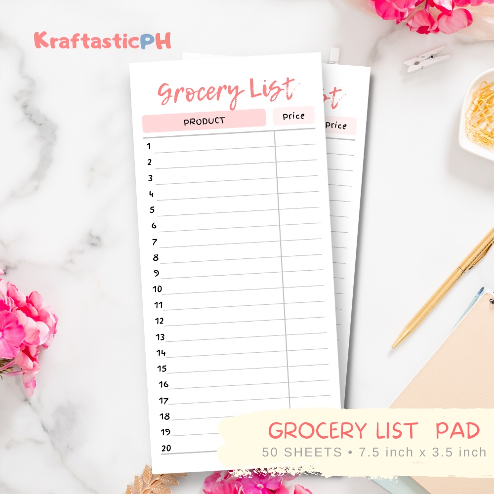 Grocery List Notepad | Market List Pad | HANDMADE MEMO PAD | Shopee ...