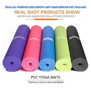 Yoga All-Purpose 4mm Extra Thick High Density Anti-Tear Exercise PVC Yoga  Mat