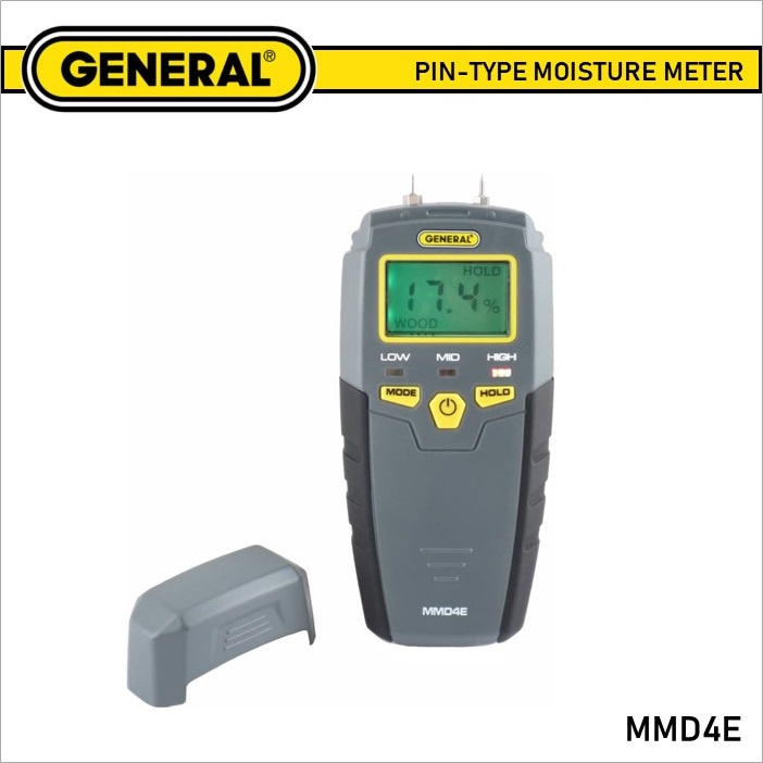 General Tools MMD4E Digital PinType Moisture Meter, Water Leak