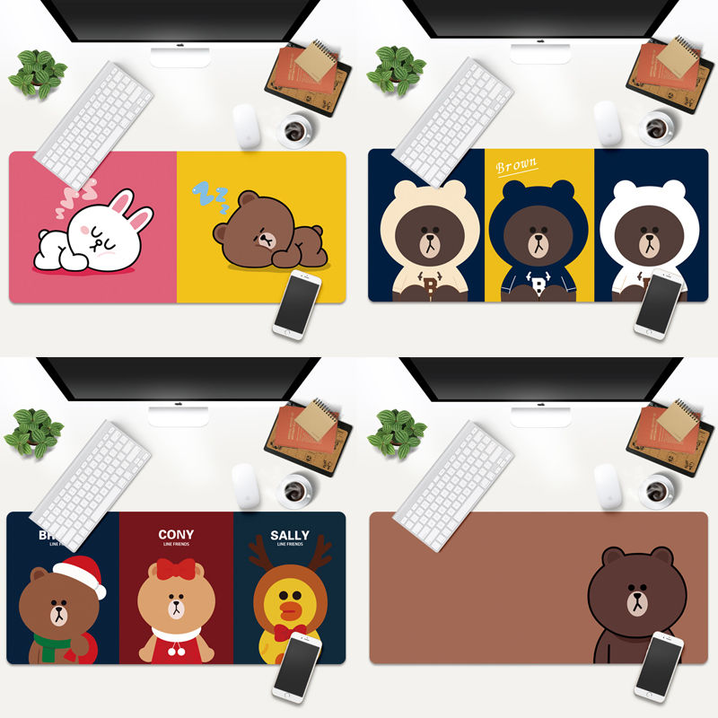 Brown Bear Non-slip Mouse Pad Large Office Computer Keyboard Pad ...