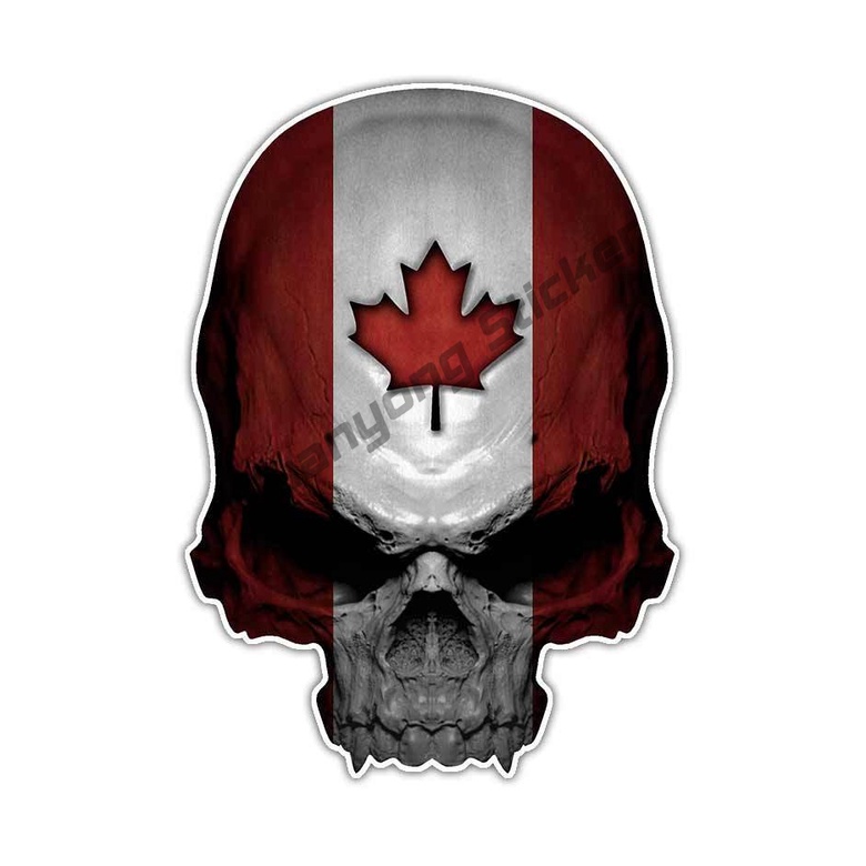 Canadian Skull Decal Canada Flag Skull Sticker Maple Leaf Graphic ...