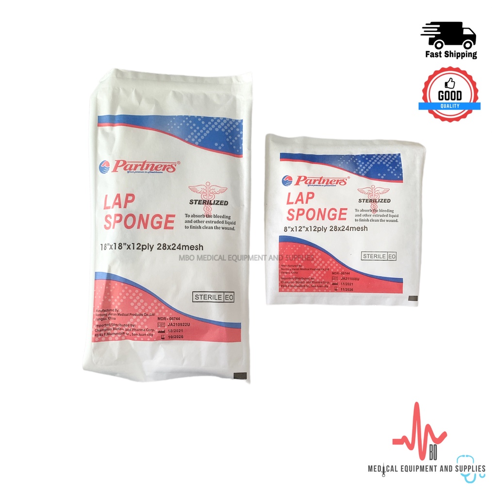 Sterile Lap Sponge With Xray Line (8x12x12ply, 18x18x12ply, 8x36x12ply