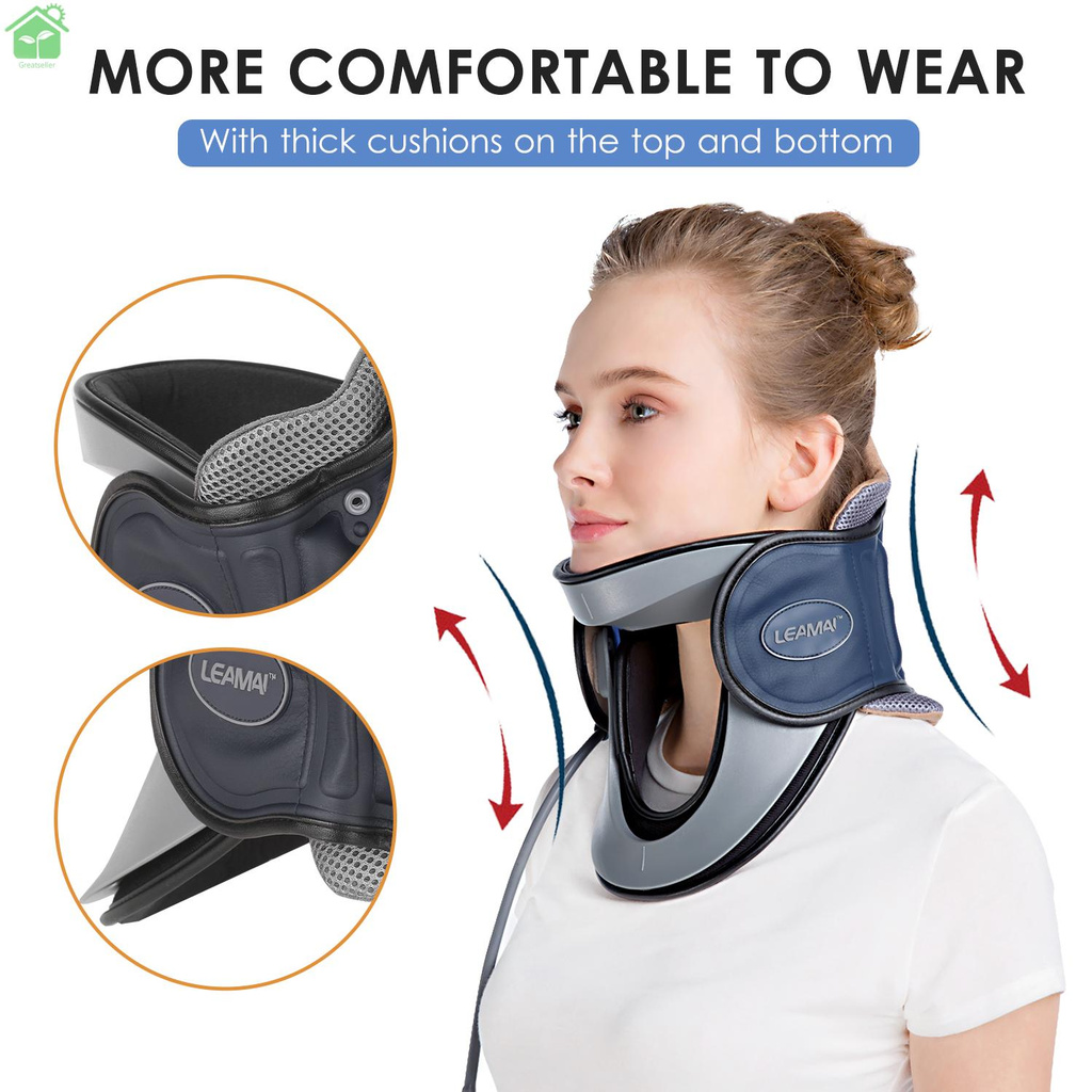LEAMAI Medical Cervical Collar Neck Traction Device Inflatable Pinched