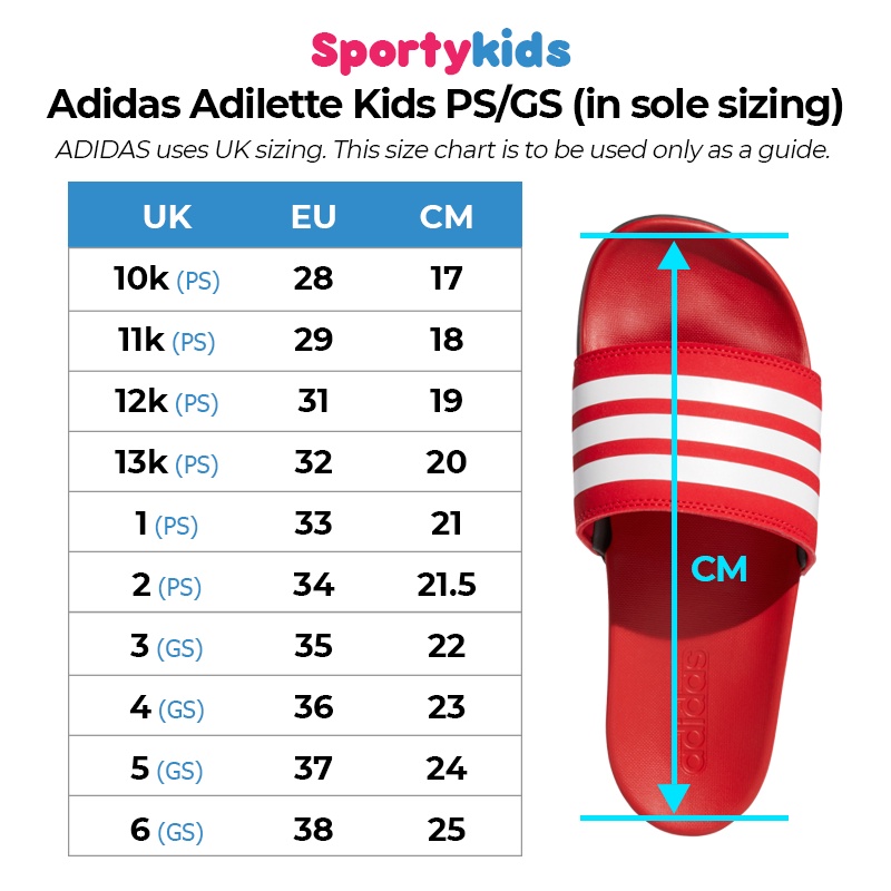 Adidas gs size chart on sale