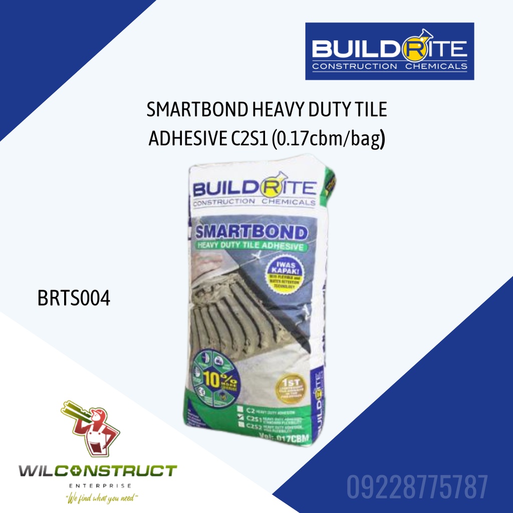 BUILDRITE C2S1 SMARTBOND HEAVY DUTY TILE ADHESIVE (0.17cbm/bag