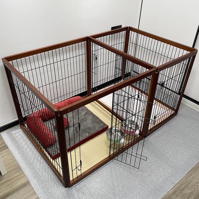 Indoor wooden dog store crate