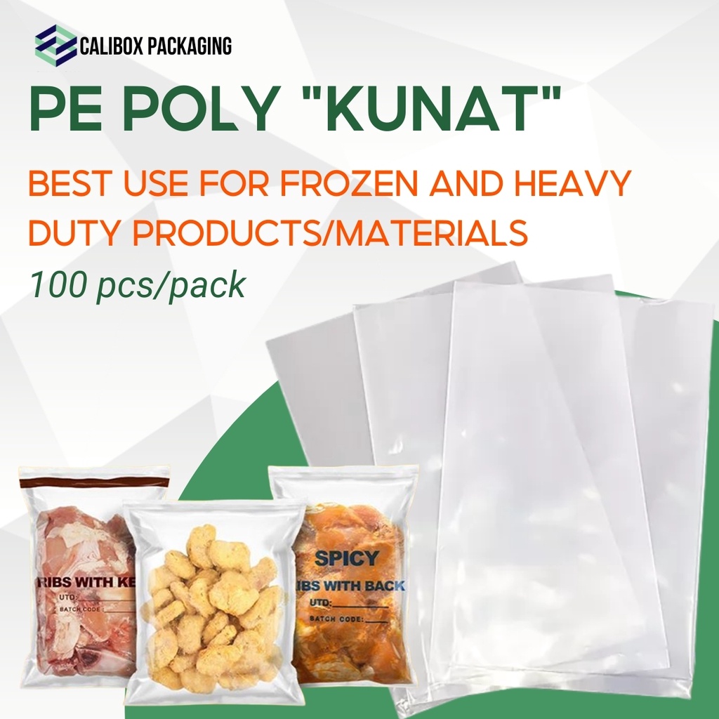 Calibox Packaging PE Poly Plastic Bags 6 to 10 inches Frozen Goods