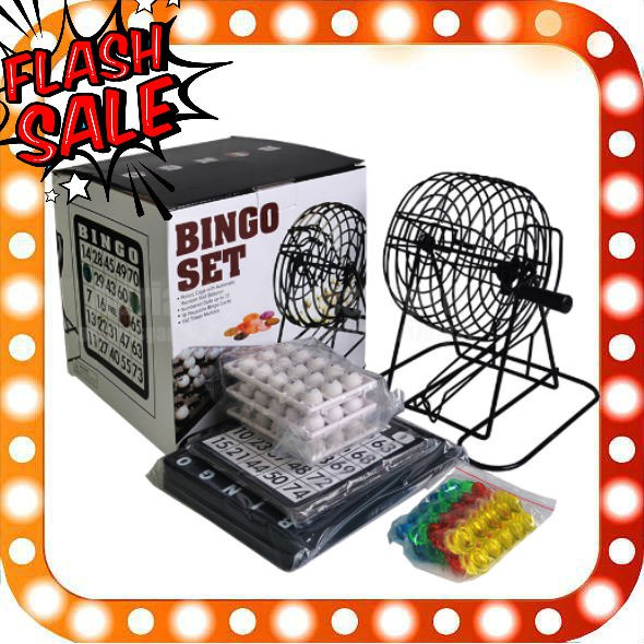 ♣⚡Deluxe Bingo Game Set with Bingo Cage, Bingo Board, Bingo Balls, 18