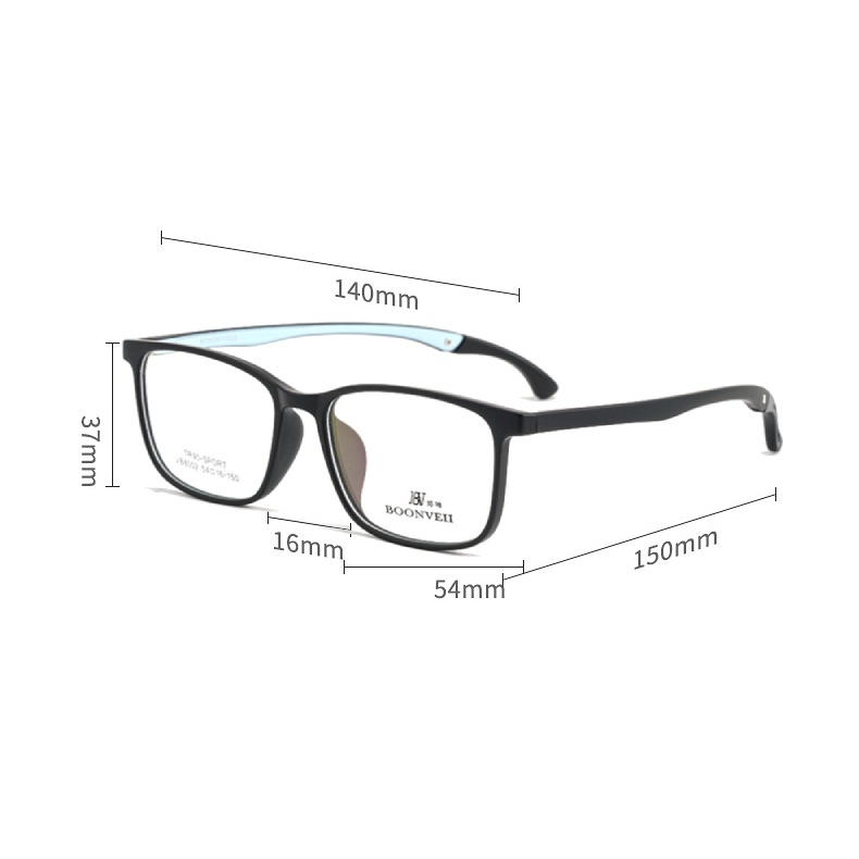 HEVIA TR90 Glasses Frame Men's Comfortable Full Frame Big Face Ultra