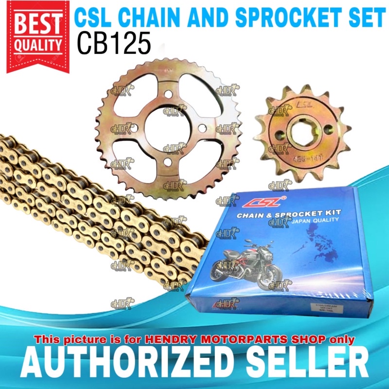 CSL Gold Chain And Sprocket Set for HONDA CB125 Motorcycle Japan