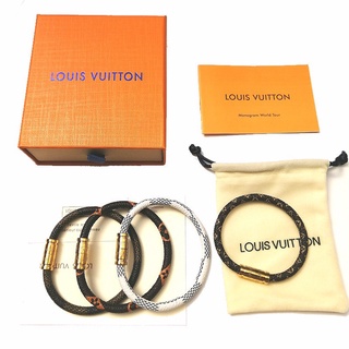 Louis Vuitton LV leather rope magnetic buckle bracelet CNC carved