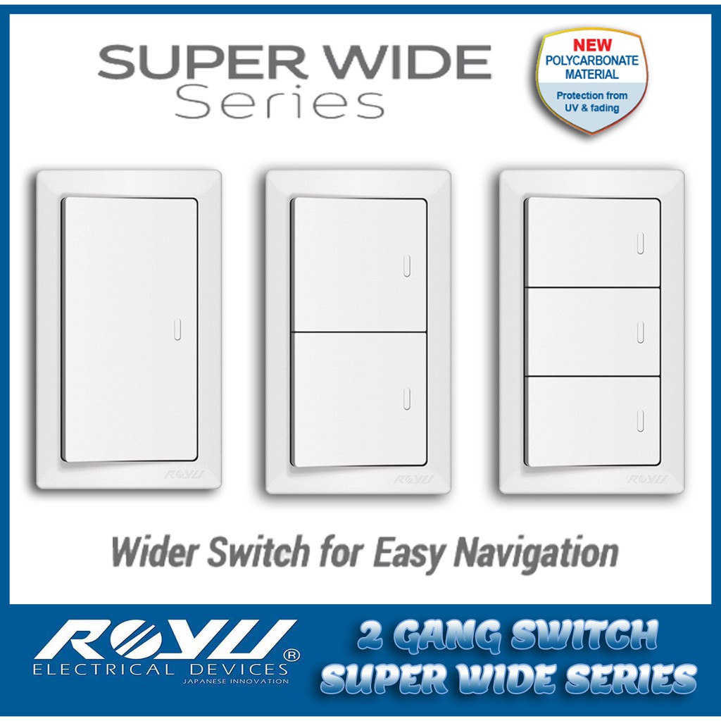 Royu Switch Super Wide Series 1, 2 or 3 Gang Original Authentic