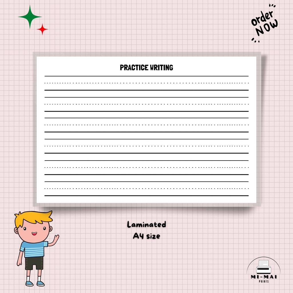 LAMINATED A4 SIZE (PRACTICE WRITING) / MI-MAI PRINTS | Shopee Philippines