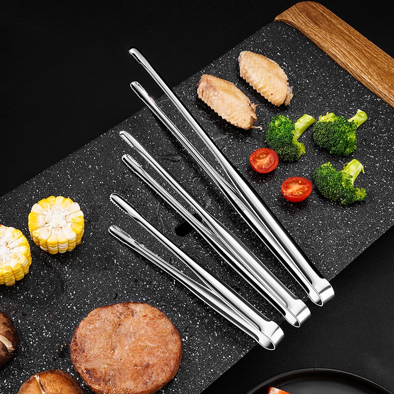 Japanese barbecue tongs 304 stainless steel food tongs multifunction