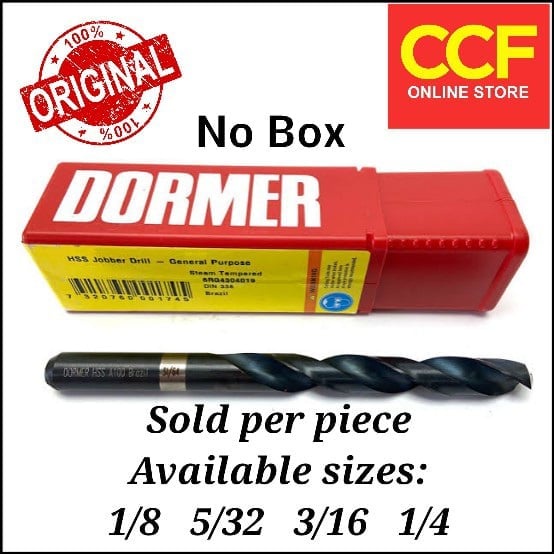 Dormer Drill Bit for metal and steel 1/8, 5/32, 3/16, 1/4 ( NO BOX