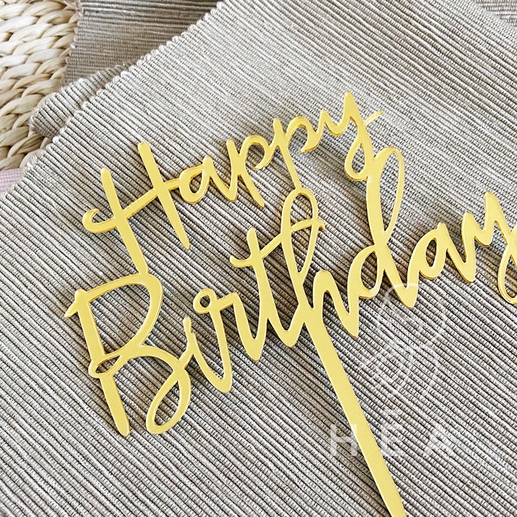 Happy Birthday Acrylic Cut Cake Topper | Shopee Philippines