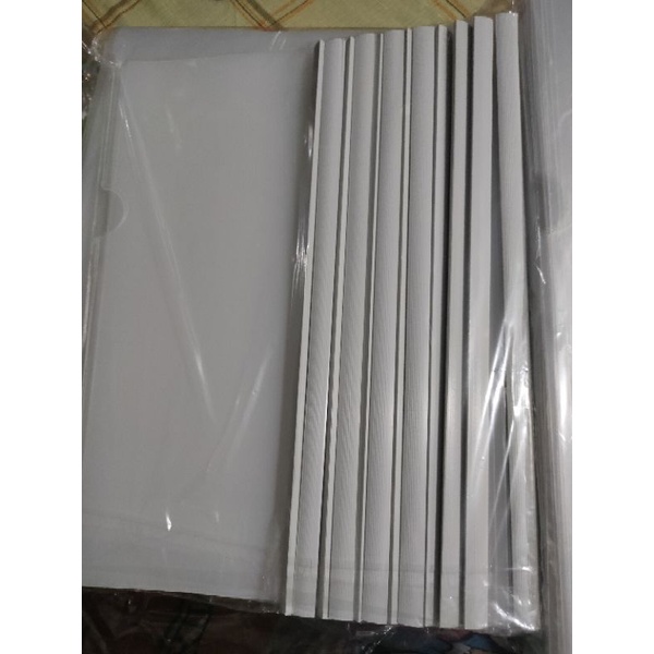 Plastic Sliding Folder Clear Short/A4 or Long size per pack (12pcs