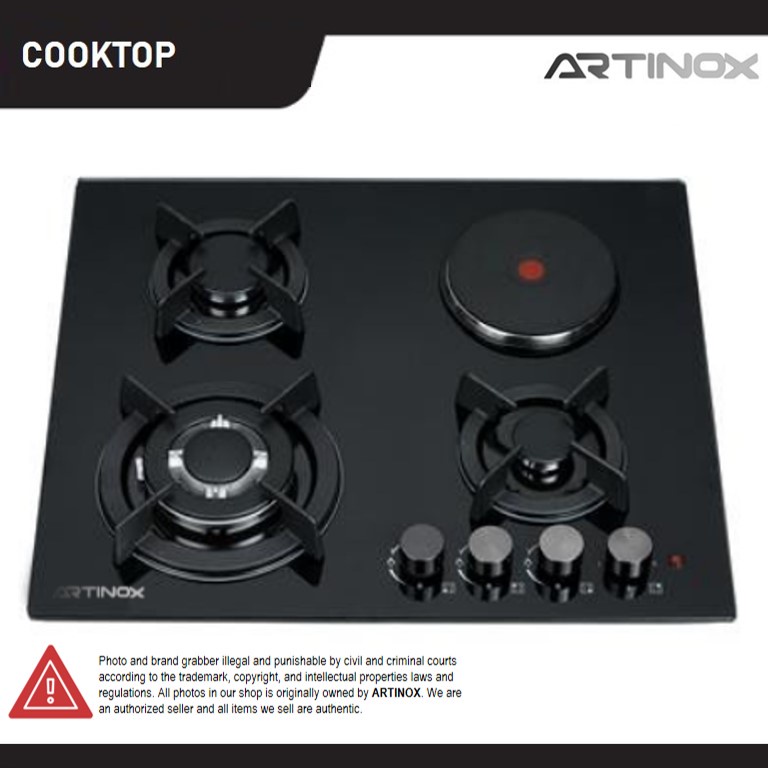 Cooktop 4 burner Built In Hob 3 Gas LPG Burners COOKTOP + 1 Electric