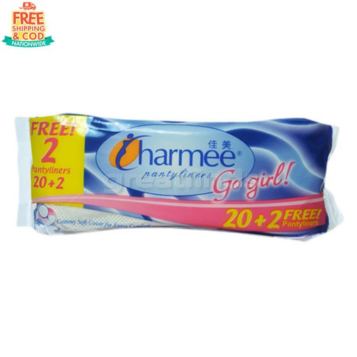 COD Charmee Go Girl Pantyliner 20 + 2 Pads Free!