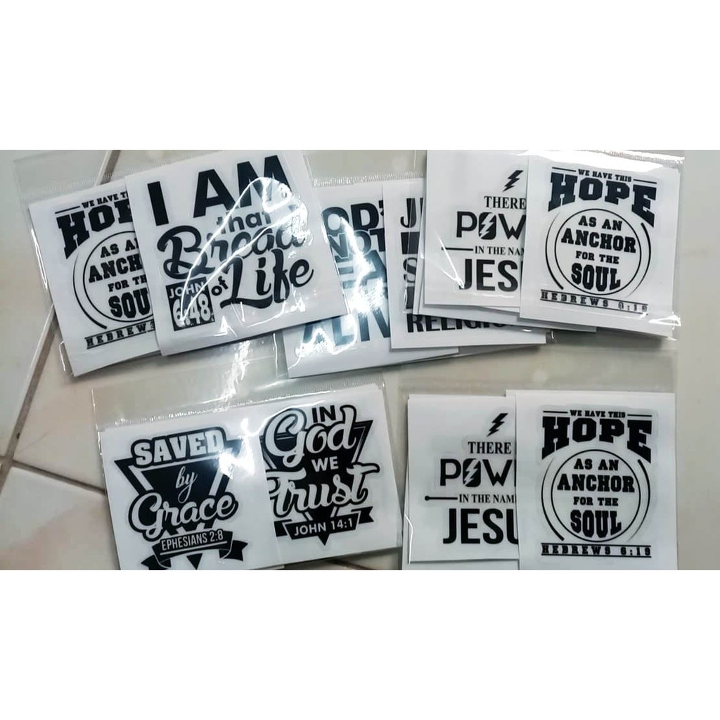 6pcs Bible Verse Transparent Vinyl Waterproof Stickers | Shopee Philippines