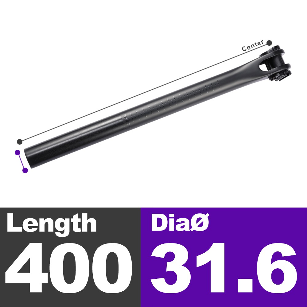 OGEVKIN Carbon Bike Seatpost MTB or Road 400mm 27.2/31.6mm Seat Tube