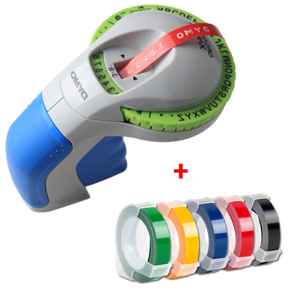 (WITH 5 Tape)Dymo 12965 Label Maker Machine for 9mm 3D Embossed Tapes