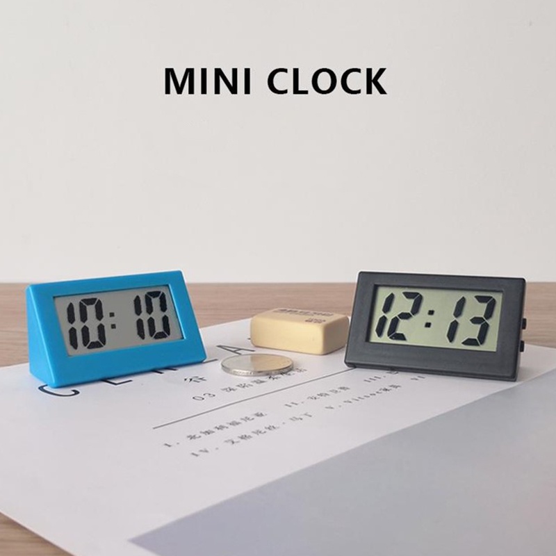 Concise Solid Color Mini Triangular Vertical Electronic Clock Silent ...