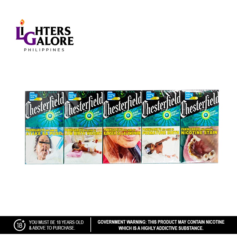 Lighters Galore Chesterfield Remix Cool Mint 100'S (Ream) Shopee