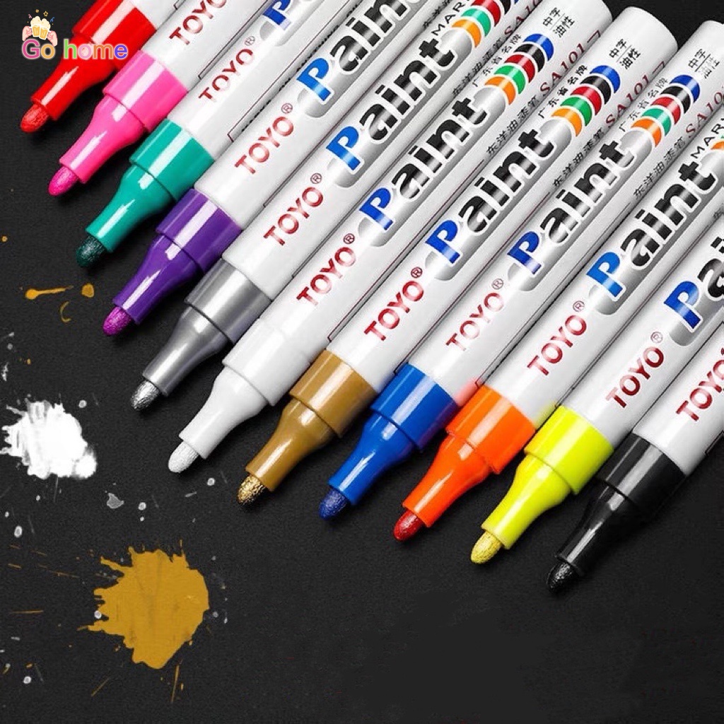 Toyo Waterproof Rubber Permanent Paint Marker Pen Car Type G_H Shopee