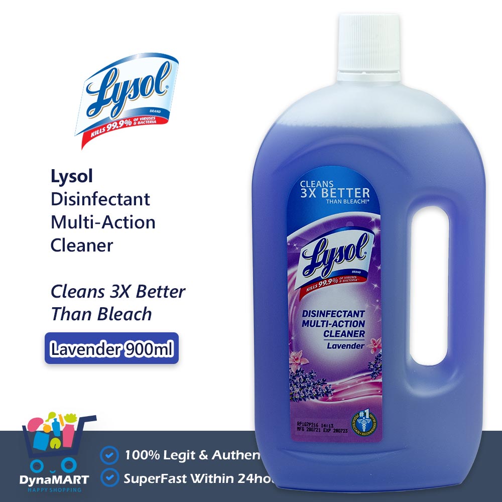 Lysol Multi-Action Cleaner [900ML Lavender Scent] 3X Better Than Bleach ...