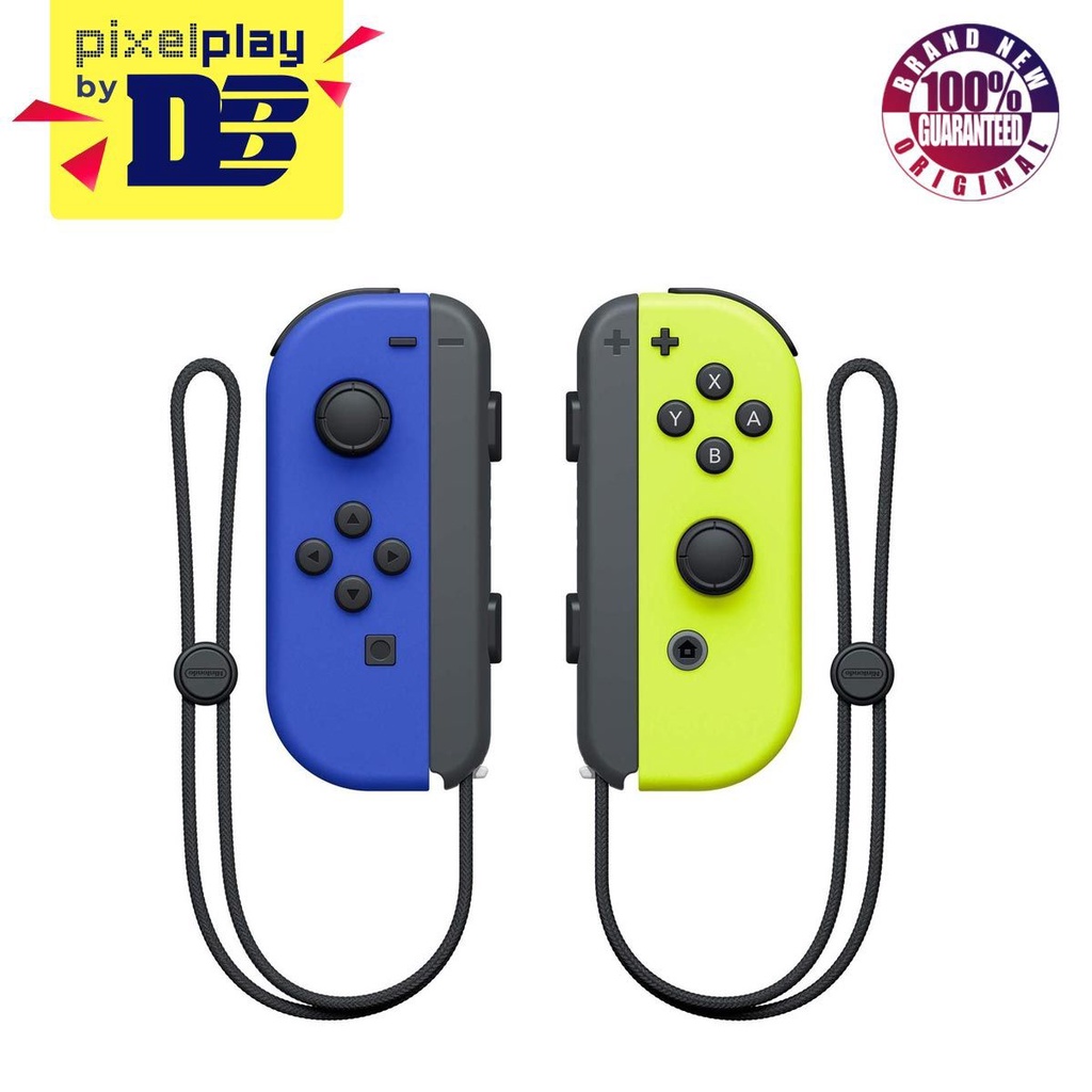 Official Nintendo Switch Joy Con Controllers Blue Left & Neon Yellow Right  (B)