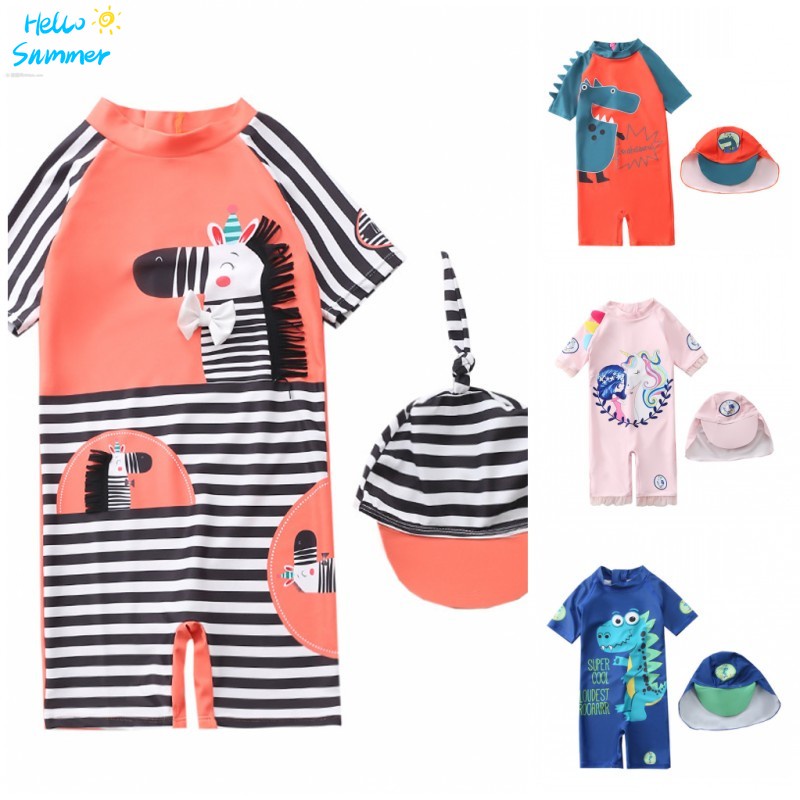 Children's Swimsuit Boys Cute Zebra UV Baby Bathing Suit Boy Kids One Piece Swimming Suit
