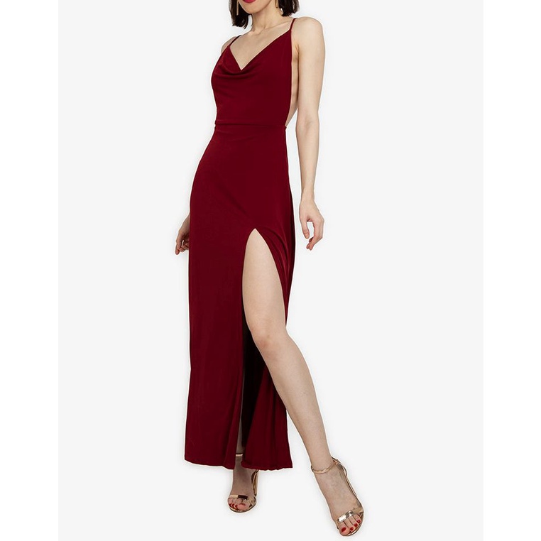Cowl Neck Backless Maxi Dress Cocktail Dress Wedding Guest Dress Party ...
