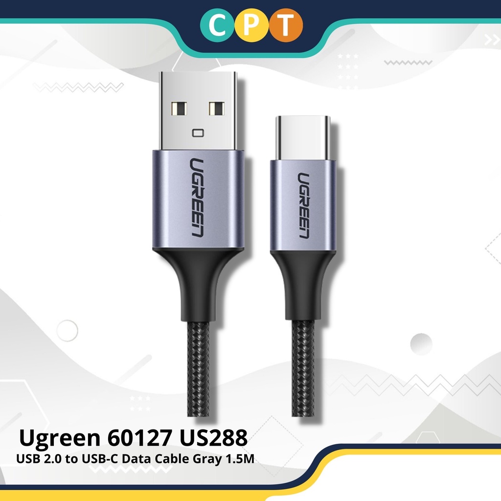 UGREEN Cable USB-C 2.0 a USB-C 2.0 en ángulo 3A 2m (2-Pack)